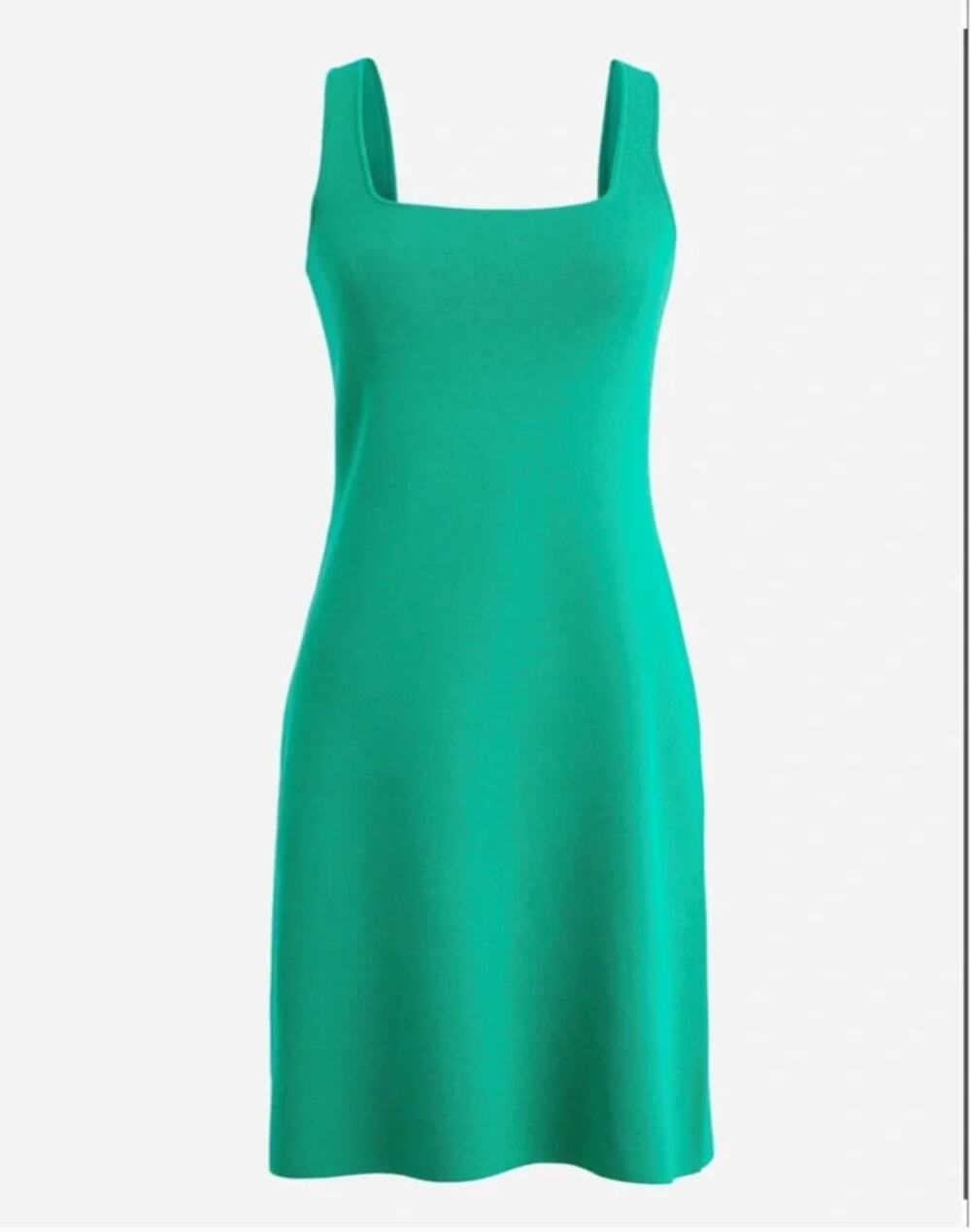 J. CREW Teal Squareneck Mini Knit Sweater Dress // S